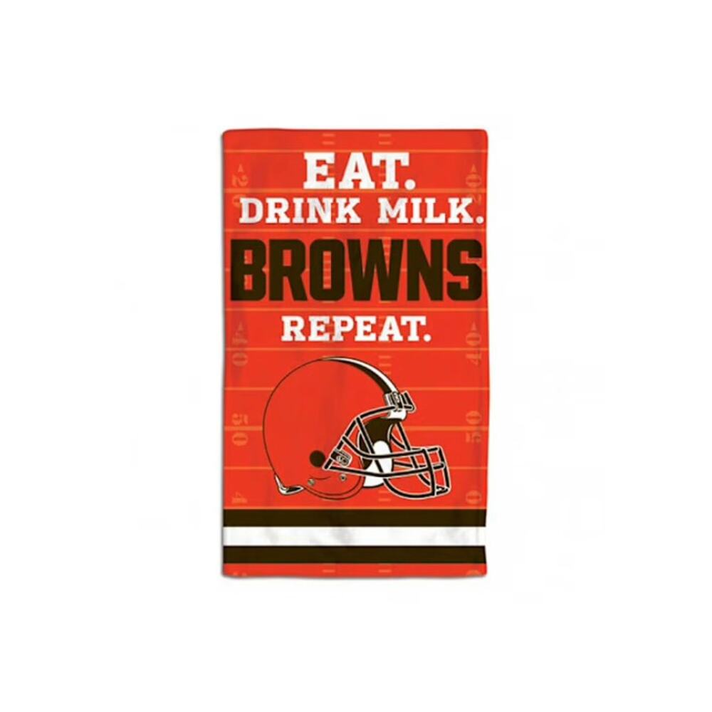 [Cleveland Browns] Football Orange Eat Drink Milk Repeat NFL Burp Cloth NWT Baby